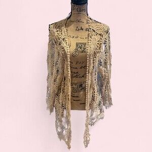 Cato Women's Tan and Gold Cardigan